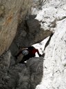 L'ultimo camino per raggiungere la Vetta Centrale