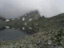 Il Lago grande di Viso e il Rif. Sella avvolti dalla nebbia