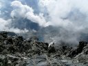 Quasi invisibili, il Lago grande di Viso e il Rif. Sella